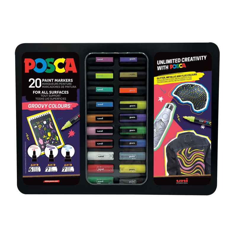 POSCA MALETIN 20 COLORES GROOVY