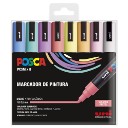 POSCA PACK 8 UNIDADES COLORES PASTEL