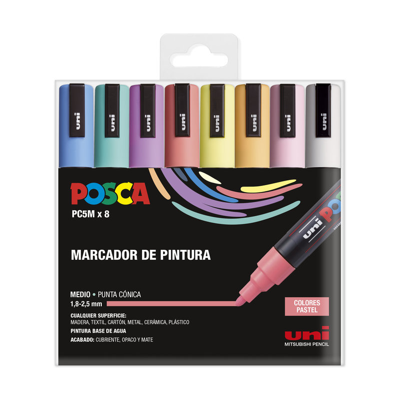 POSCA PACK 8 UNIDADES COLORES PASTEL
