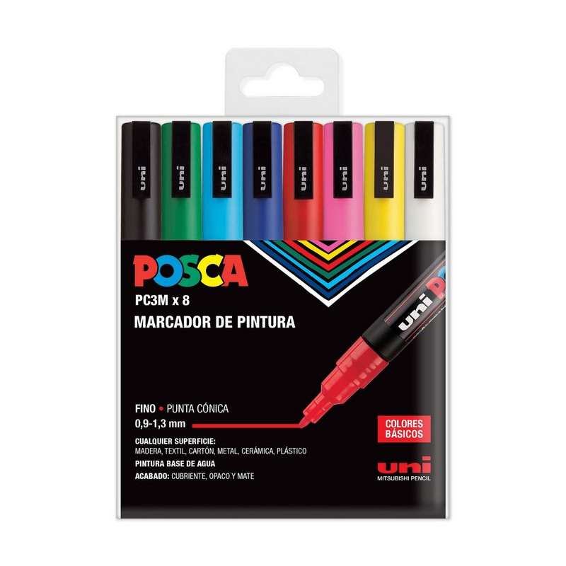 PACK 8 UNIDADES POSCA PC3M