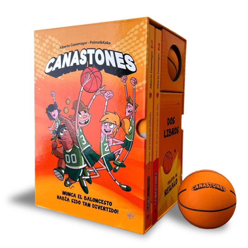 ESTUCHE CANASTONES 2 LIBROS + PELOTA